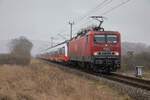 MEG 143 204 mit Talent 3 (Baureihe 4758) Bewegungsfahrt am 08.03.2023 bei Lietzow.