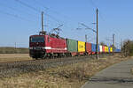 Am 06.03.26 führte 243 179 der Delta Rail einen China-Containerzug durch Wittenberg-Labetz Richtung Dessau.