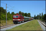 BW Halle P 143 005-7 alias 243 005-6 mit der Leerfahrt zur Abstellung des LDC-Sonderzug aus Cottbus am 08.08.2026 in Rostock Lichtenhagen.