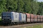 RBH 115+RBH 105 mit Kohlezug am 5.7.11 in Ratingen-Lintorf