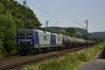 143 069 und 143 950 (RBH 102 und 122) vor einem Kesselzug bei Bonn-Limperich am 23.07.13.