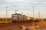 GC63290 Kassel-Bettenhausen-->Holthausen mit 143 069 und 143 xxx durch Paderborn Elsen im Abendlicht am 20/03/14.