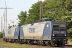 RBH 120 (143 079)+RBH 118 (143 028) am 21.8.13 als Lokzug in Ratingen-Lintorf.