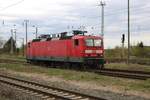 143 285-5 von DB Regio Halle (Saale) ist am Bahnhof Angersdorf abgestellt. [11.4.2017 - 16:52 Uhr]