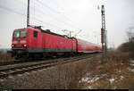 143 871-2 der S-Bahn Mitteldeutschland (DB Regio Südost) als S 37744 (S7) von Halle(Saale)Hbf Gl. 13a nach Halle-Nietleben fährt in der Saaleaue bei Angersdorf auf der Bahnstrecke Halle–Hann. Münden (KBS 590). [8.2.2018 | 16:06 Uhr]