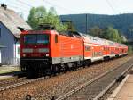 143 291 mit Regionalbahn am 27.04.2007 im Bahnhof Ludwigsstadt