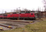 DB 143 844-9 am 28.01.2018 im Bw Leipzig-Engelsdorf.