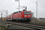 Nachschuss auf 143 959-5 der S-Bahn Mitteldeutschland (DB Regio Südost) als S 37742 (S7) von Halle(Saale)Hbf Gl. 13a nach Halle-Nietleben, die in der Saaleaue bei Angersdorf von der Bahnstrecke Halle–Hann. Münden (KBS 590) abzweigt.
[4.1.2019 | 15:36 Uhr]