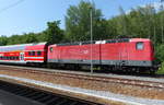 DB 144 884-5 am 07.06.2019 beim pausieren in Pirna.