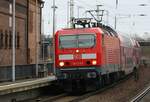 DB 143 242 am RE3 nach Süden | Eberswalde Hbf [WE] | Januar 2023