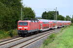 143 802 im August 2017 bei Metzingen mit einem RE auf der Fahrt nach Tübingen
