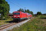143 238 zog am 30.05.2023 den RE5 von Neustrelitz nach Stralsund, durch Dorotheenhof.