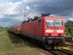 Die RB 14 fhrt gerade in den Bahnhof von Lbbenau/Spreewald ein.