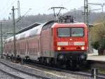 BR 143 627-8 zieht heute den RE 22028 von Tbingen nach Stuttgart Hauptbahnhof.