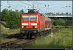 143 567 mit der S3 aus dem Rostocker Hbf auf dem Weg zum Seehafen Nord am 30.05.08 am Hp Dierkow