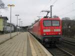 143 839-9 schiebt die RB 21368 nach Ahrensburg am 21.02.09 aus Hamburg-Wandsbek.