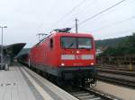 112 177-1 am 6.9.2007 in Treuchtlingen mit 3-Wagen-RB nach Wrzburg