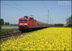 Eine der wenigen Linien in Sachsen und Brandenburg die noch mit einstckigen Wagen (Bimz,ABy, Byzf) verkehrt ist die RE18 Lausitz  von Cottbus nach Dresden.