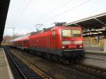 143 871-2 nach Leipzig Hbf, wartete am 14.11.09 in Reichenbach/Vogtland oberer Bahnhof.