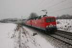 Der MEG Zementzug nach Regensburg mit der MEG 602 an der Spitze.