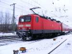 BR 143 130 legte am 13.2.2010 in Magdeburg-Sudenburg eine Notbremsung hin.