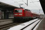 143 896 als Schublok fr den Regionalexpress nach Leipzig.Reichenbach(Vogtl.)26.02.10.