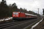 143 162 im RE Einsatz zwischen Hannover HBF und Wolfsburg HBF am 28.02.2010 in Gifhron