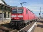 Hier 143 361-4 mit RB26203 von Nordhausen nach Sangerhausen, dieser Zug stand am 6.4.2010 in Nordhausen.