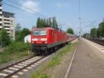 143 229 fhrt am 21.05.11 mit RB 21167 von Itzehoe nach Hamburg-Altona von Gleis 3 des Bahnhofs Elmshorn aus.