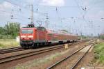 143 333-3 mit der RB21 (RB 18667) nach Potsdam Griebnitzsee in Priort. In dieser Garnitur befindet sich auch ein Fahrrad-Express [50 80 25 - 04 144-5 DBuza 748.0]. 06.06.2011