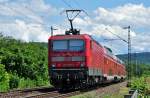 143 026-3 schiebt RB von NRW nach Rheinland-Pfalz (Koblenz-Hbf), durch Bonn-Beuel 11.06.2011