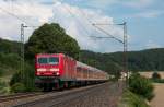 143 886-0 am 28. Juli 2011 mit RB 19284 (Ulm Hbf - Geislingen(Steige)) bei Amstetten.