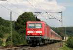 RB 19281 (Geislingen(Steige)-Ulm Hbf) mit Schublok 143 091-7 bei Amstetten 28.7.11