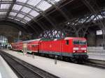 143 639 als RegionalBahn nach Weienfels im Hauptbahnhof Leipzig. Aufgenommen im August 2011.