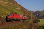 143 168-3 mit dem RE 1 nach Saarbrcken Hbf in Mden (Mosel) am 23.10.2011