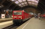 DB 143 816-7 steht mit der RB 26429 nach Weienfels abfahrbereit in Leipzig Hbf; 09.06.2011