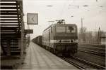 243 153 mit 59166 von Nauen nach Brenitz-Sonnewalde im Bahnhof Baruth,etwa 1988 