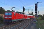 Eine von 143 930-6 geschobene RB 27 nach Koblenz verlsst gerade den Rheydter Hbf und biegt in die Kbs 465 in Richtung Kln ab....Donnerstag den 20.9.2012