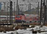 143 221-0 am 11.12.2012 Richtung Halle/s. unterwegs von Leipzig.