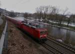 143 139 bei der Durchfahrt in Remschtz am 17.03.13.