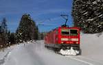 Sehr viel Schnee auf der Dreiseenbahn.