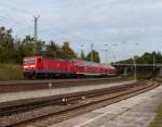 143 807-6 fhrt in den Bahnhof Wolkramshausen ein 04.10.2013