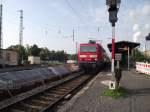 143 850 erreicht mit dem RE8 von Zwickau(Sachs)Hbf nach Leipzig Hbf am 12.6.2013 um 7:12 Uhr den Bahnhof Böhlen(b Leipzig).