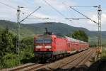 143 216-0 mit RE 12990 Frankfurt - Koblenz, Rheindiebach, 10.07.2012