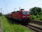 BR143 889 mit einem RE (Linie 3) auf dem Weg nach Stralsund.