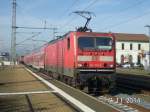 143 319 mit RE 16009 nach Halle(Saale)Hbf  in Nordhausen.