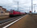 143 283-0 erreicht aus Richtung Halle den Bahnhof Nordhausen 12.12.2014