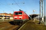 Am 18.02.2015 kam die 143 072-7 von der DB aus Richtung Magdeburg nach Stendal und fuhr weiter in Richtung Wittenberge .