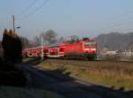 Die 143 355 mit der S1 nach Schöna am 16.02.2015 unterwegs bei Krippen