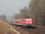 Am 14.02.13 fuhr 143 057 mit ihrer Regionalbahn aus Heilbronn ihrem nächsten Halt Lauffen entgegen.